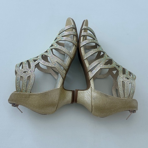 Laurmosa girl’s sandals gold high heels formal shoes.  Size 3. - Picture 7 of 11